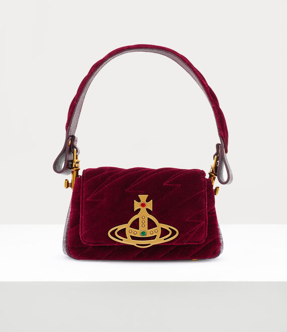 Vivienne Westwood Hazel Quilted Small Handbag in BURGUNDY